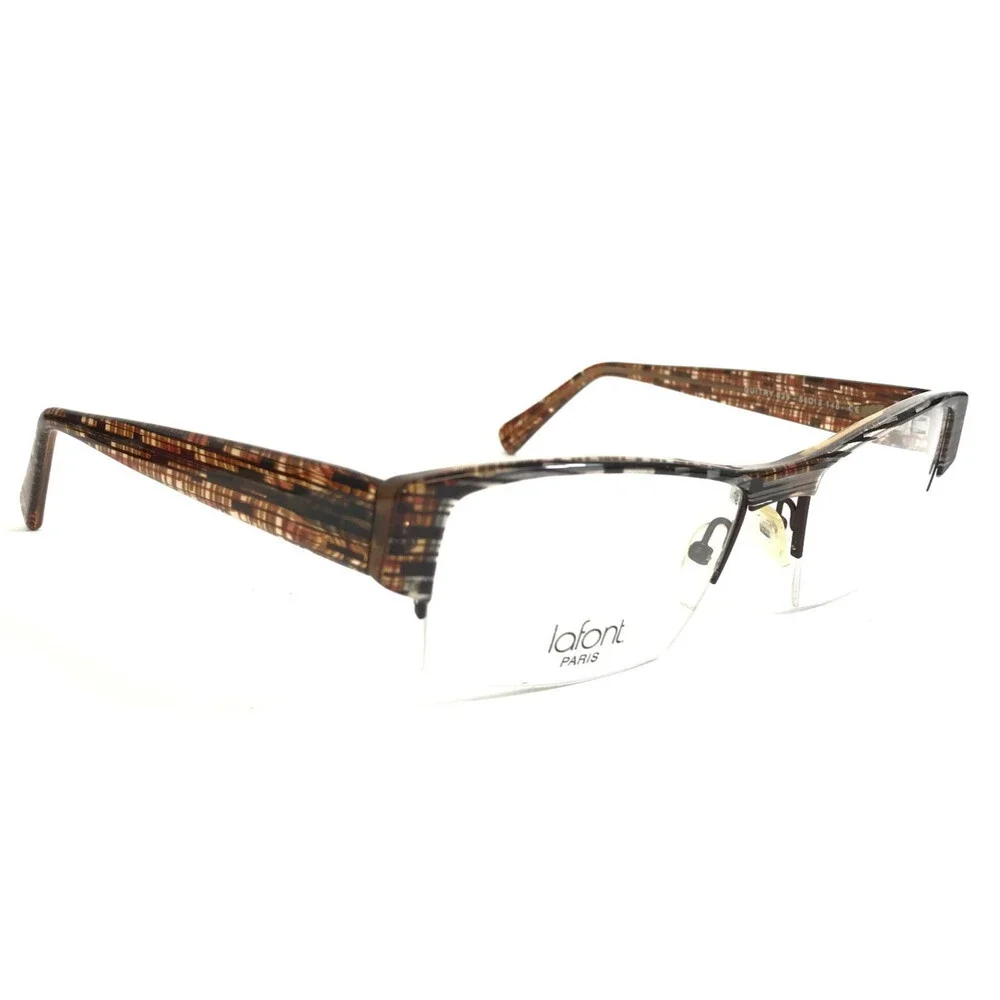 Jean Lafont Eyeglasses Frames GUITRY 629 Brown Rectangle Graffiti 56-18-145